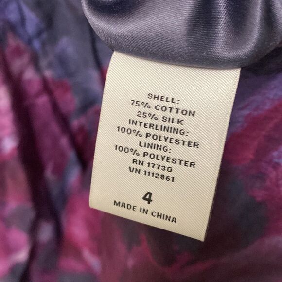 Lela Rose x Neiman Marcus x Target Silk Blend Watercolor Print Midi Dress Size 4 - Picture 3 of 6